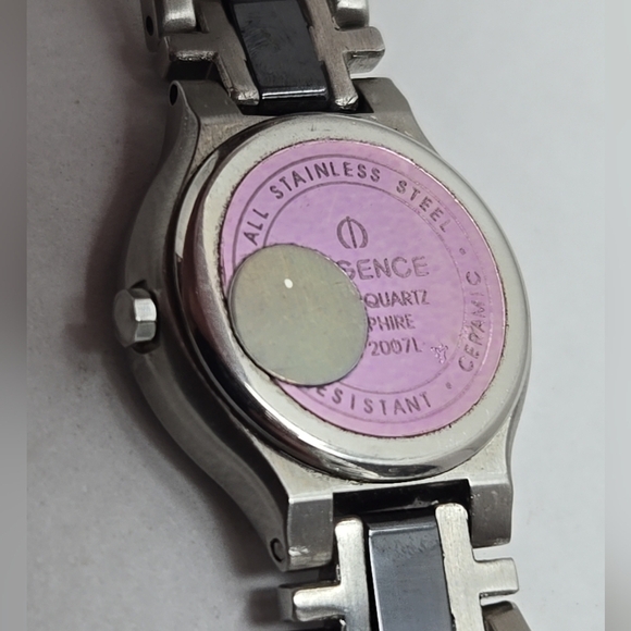 Vintage Womens Essence Ceramic Diamond Cut Sapphire Crystal Watch New Battery - Picture 10 of 10